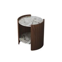 Мебель Ellipsefurniture Столик Lagom Stone D 43 см высота 45 см (камень OV2, орех) арт. LG016812412