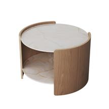 Мебель Ellipsefurniture Столик Lagom Stone D 65 см высота 45 см (камень LC, натуральный дуб) арт. LG016614115