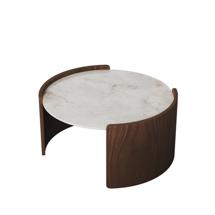 Мебель Ellipsefurniture Столик Lagom Stone D 65 см высота 32 см (камень OV, орех) арт. LG016712414