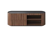 Мебель Ellipsefurniture Тумба Lagom под ТВ 2 ящика 2 полки ширина 140 см (орех, черный) арт. LG01381410220