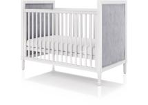 Мебель Ellipsefurniture Кроватка Elit (белый, серая ткань) арт. ET010101030701