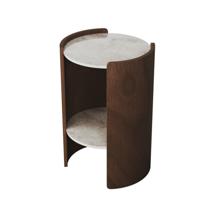 Мебель Ellipsefurniture Столик Lagom Stone D 43 см высота 64 см (камень OV, орех) арт. LG016712413