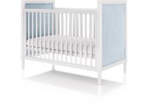 Мебель Ellipsefurniture Кроватка Elit (белый, голубая ткань) арт. ET010101030901