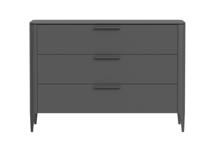 Мебель Ellipsefurniture Комод Type 3 ящика ширина 120 см (темно-серый) арт. TY010306060101