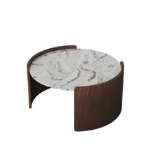 Мебель Ellipsefurniture Столик Lagom Stone D 65 см высота 32 см (камень OV2, орех) арт. LG016812414
