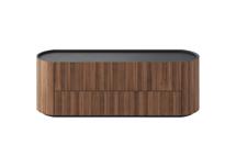 Мебель Ellipsefurniture Тумба Lagom под ТВ 2 ящика ширина 140 см (орех, черный) арт. LG01401410220