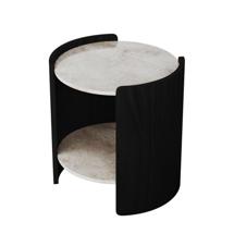 Мебель Ellipsefurniture Столик Lagom Stone D 43 см высота 45 см (камень OV, черный) арт. LG01616710212