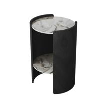 Мебель Ellipsefurniture Столик Lagom Stone D 43 см высота 64 см (камень OV2, черный) арт. LG01616810213