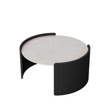 Мебель Ellipsefurniture Столик Lagom Stone D 65 см высота 32 см (камень LC, черный) арт. LG01616610214