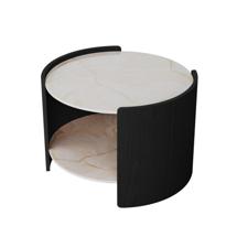 Мебель Ellipsefurniture Столик Lagom Stone D 65 см высота 45 см (камень LC, черный) арт. LG01616610215