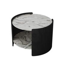 Мебель Ellipsefurniture Столик Lagom Stone D 65 см высота 45 см (камень OV2, черный) арт. LG01616810215
