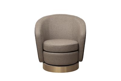 Мебель Garda Decor Кресло Napoli вращающееся, рогожка золото/черный Santo300-BEG+Santo302-CHZOL 76*76*76см арт. Napoli-3K-Santo300-BEG+Santo302-CHZOL