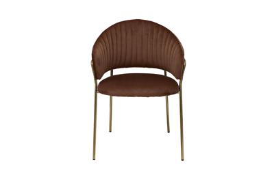 Мебель Garda Decor 30C-12961 Стул обеденный велюр коричневый 59*56*81см арт. 30C-12961