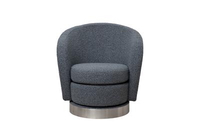 Мебель Garda Decor Кресло Napoli вращающееся, букле т.серое Orso Mare 76*76*76см арт. Napoli-Orso Mare