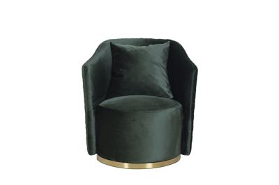 Мебель Garda Decor Кресло Verona вращающееся, велюр зеленый Bel37/золото 70*77*80см арт. VERONA-2K-ЗЕЛЕНЫЙ-Bel37