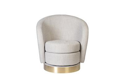 Мебель Garda Decor Кресло Napoli вращающееся, рогожка св-серая Mel950 76*76*76см арт. Napoli-2K-СВ.СЕР-Melange950
