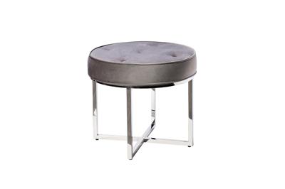 Мебель Garda Decor 47ED-003BAN-SER Банкетка серый велюр/хром d50*46см арт. 47ED-003BAN-SER