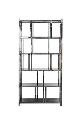 Мебель Garda Decor 13RXSH3052-SILVER Стеллаж стекло черн./серебро 100*38*200см арт. 13RXSH3052-SILVER