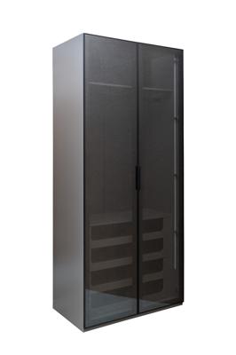 Мебель Garda Decor GD-10012/1-6-2 Шкаф Alto двухд c выдвиж ящик, цвет серый Кобальт, двер стекло(тонир) 100*57*230.5см арт. GD-10012/1-6-2(тонировка)