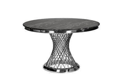 Мебель Garda Decor 76AR-80555 Стол обед иск.мрам Nero Alicanto/хром d120*75 арт. 76AR-80555