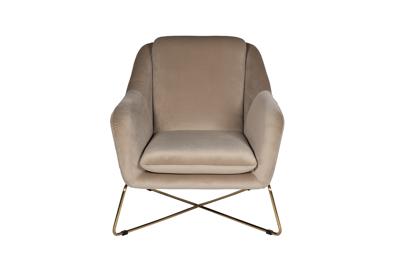 Мебель Garda Decor 46AS-AR2976-BG Кресло велюр бежевый/мат.зол. 75*87*80см арт. 46AS-AR2976-BG