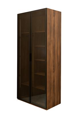 Мебель Garda Decor GD-10005-2 Шкаф Alto двухдверный c полками, цвет дуб Барокко, дверцы стекло 100*57*228.5см арт. GD-10005-2