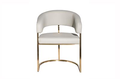 Мебель Garda Decor 76AR-65200 Стул экокожа св.серый/матовое золото 59,5*54*79см арт. 76AR-65200