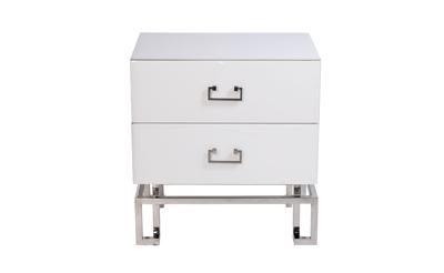 Мебель Garda Decor KFG085-NI Тумба 2 ящика белая/хром 55*40*58см арт. KFG085-NI