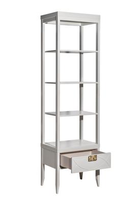 Мебель Garda Decor 151SV-000018 Шкаф-витрина открытый узкий с тумбой прикроватной с 1-м ящиком арт. 151SV-000018