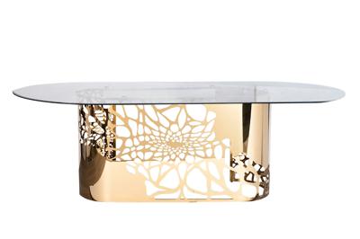 Мебель Garda Decor GY-8514STOL/OB Стол обеденный стекло прозр/золото 240*110*74,5см арт. GY-8514STOL/OB