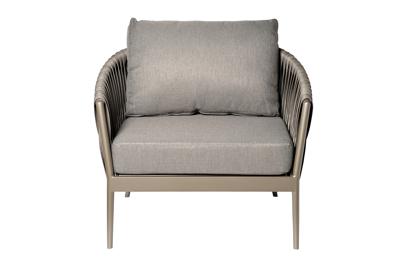 Мебель Garda Decor 39AR-KRES-3691 SER Кресло "Муза" серое 81,5*88,5*75см, оплетка"лента" арт. 39AR-KRES-3691 SER