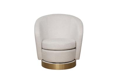 Мебель Garda Decor Кресло Napoli вращающееся, рогожка бежевая Koza2601-ECRU 76*76*76см арт. Napoli-2K-Koza2601-ECRU