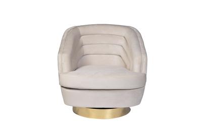Мебель Garda Decor 87YY-19388 CRE Кресло вращающееся, велюр кремовый 90*88*84см арт. 87YY-19388 CRE