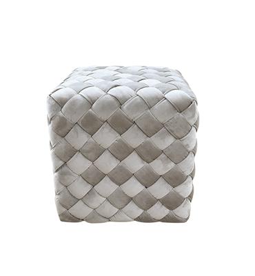 Мебель Garda Decor N-PUF-190 BEG Пуф плетеный велюр серо-бежевый 40*40*40см арт. N-PUF-190 BEG