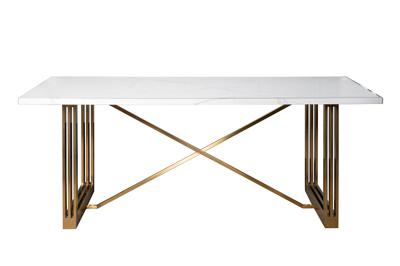 Мебель Garda Decor 30F-14780 Стол обеденный белый / браш.золото 200*100*76см арт. 30F-14780