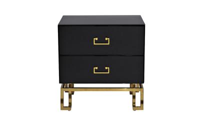 Мебель Garda Decor KFG059 Тумба c  2-мя ящиками черная/золото 55*40*58см арт. KFG059