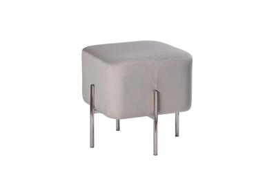 Мебель Garda Decor 76AR-732BAN-SVSER Банкетка велюр светло-серый/хром 42*42*44см арт. 76AR-732BAN-SVSER
