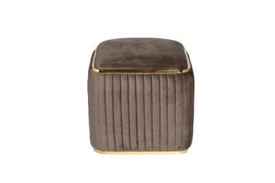 Мебель Garda Decor 102AN-PUF-1300-KOR Пуф Гларус (Glarus), велюр коричневый 45*45*45 см арт. 102AN-PUF-1300-KOR