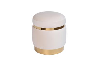 Мебель Garda Decor 102AN-PUF-1913-KRE Пуф велюр кремовый d40*45см арт. 102AN-PUF-1913-KRE