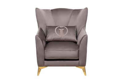Мебель Garda Decor Кресло Сиена(Siena) велюр серый Colt017 17 83*82*93см арт. SIENA-К-2K-Colt017