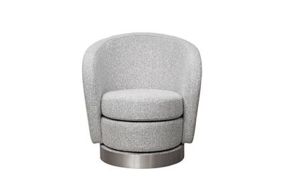 Мебель Garda Decor Кресло Наполи(Napoli) вращающееся, рогожка св.серый Santo1400-SVSER 76*76*76см арт. Napoli-3K-Santo1400-SVSER