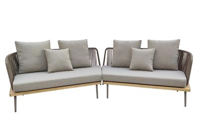 Мебель Garda Decor 129KN-03042 Диван угловой "БЭЙЛИ (BAYLEY)" уличный серый 280*84*75см арт. 129KN-03042