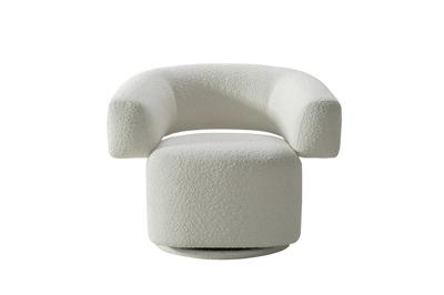 Мебель Garda Decor 87YY-23071 Кресло поворотное Лугано (Lugano) букле белое 90*76*68см арт. 87YY-23071