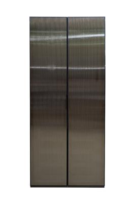 Мебель Garda Decor GD-10012-6 Шкаф Альто(Alto) двухд c выдв ящик,серый Кобальт, дверцы стекло(рифленое) 100*57*228.5см арт. GD-10012-6(риф)