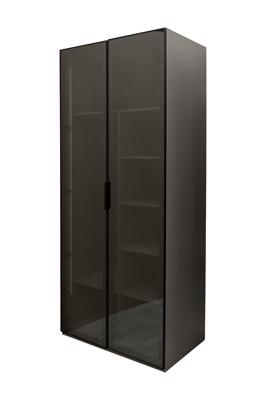 Мебель Garda Decor GD-10013-6 Шкаф Альто(Alto) двухд с полками, цвет серый Кобальт, дверцы стекло(тонир) 100*57*228.5см арт. GD-10013-6(тонировка)
