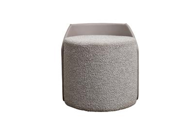 Мебель Garda Decor Пуф Бруно(Bruno) букле/иск.кожа серый Orso-SER+Enzo902  50*50*51см арт. BRUNO-Orso SER+Enzo902