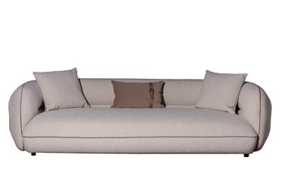 Мебель Garda Decor ZW-25003 Диван Амели (Amelia) трехместный букле светлый 253*100*67см с бежевым кантом арт. ZW-25003