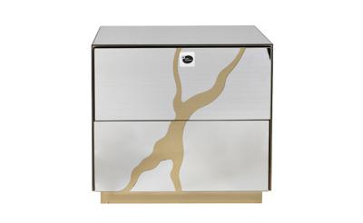 Мебель Garda Decor KFG199 Тумба зеркальная с золотым декором 61*42*59см арт. KFG199