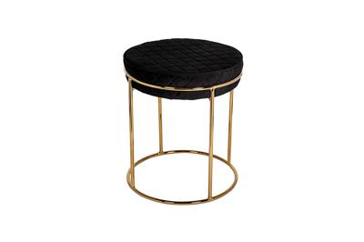 Мебель Garda Decor GY-BEN8178GOLD-BL Банкетка велюр черный/золото d38*45см арт. GY-BEN8178GOLD-BL