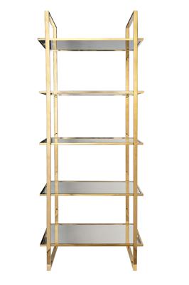 Мебель Garda Decor 47ED-00401 Стеллаж прозр.стекло/золото 81*40*200см арт. 47ED-00401